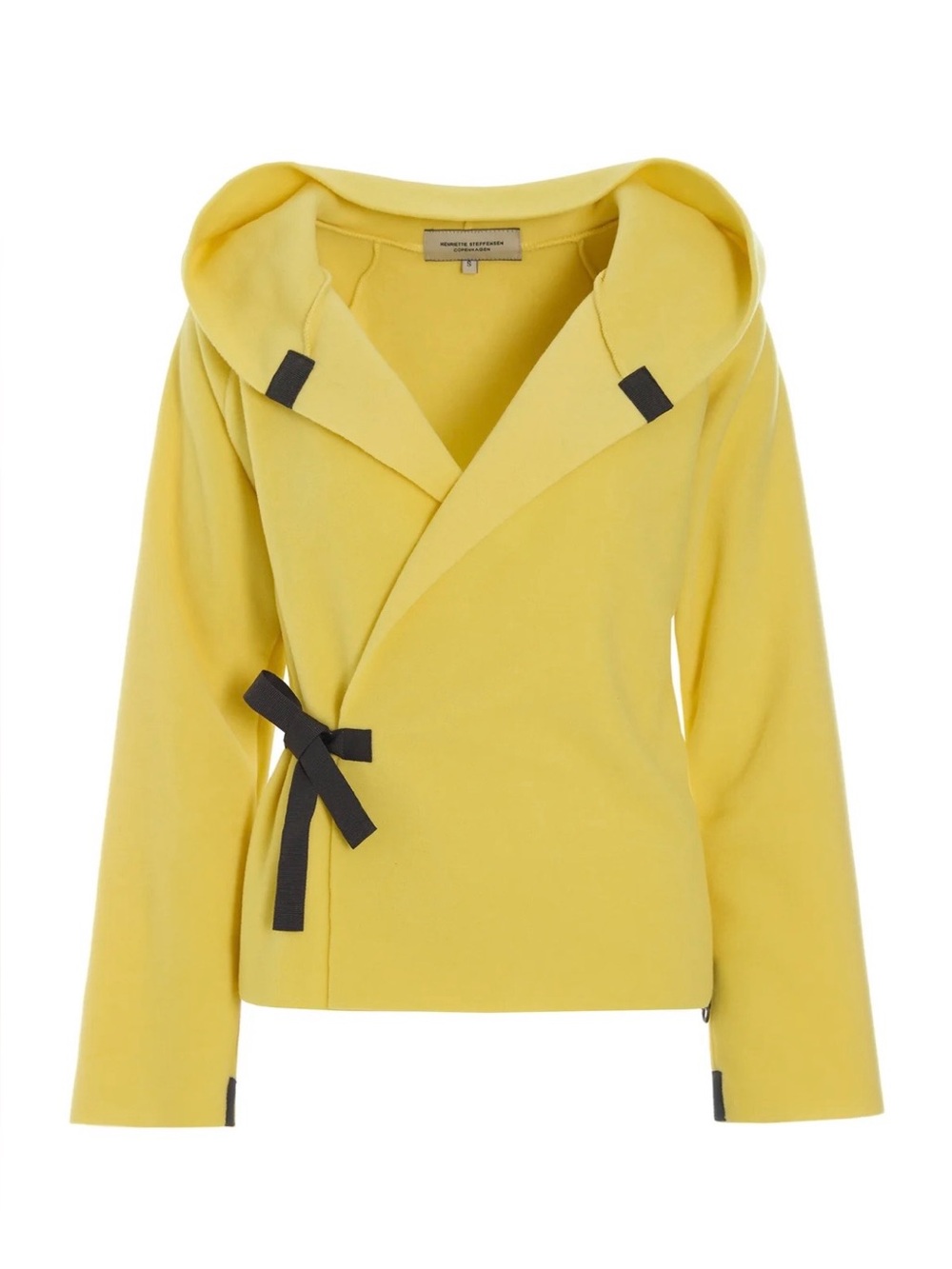 Henriette Steffensen Copenhagen Hooded Classic Fleece Wrap Cardigan Yellow, Smal